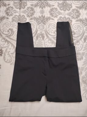 LOFT Black Ponte Women's Leggings with Side Zip Detail